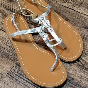 Antonio Melani Rhinestone Beach Sandals